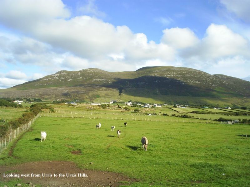 Looking west to the Urris Hills.