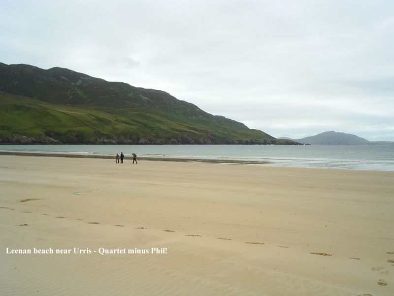 The beautifully situated Leenan beach east of Urris, clean sand, good bathing and never too crowded!