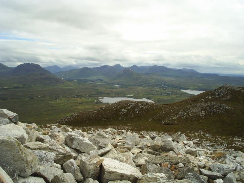 The Twelve Bens from the Top of Tully Mountain.