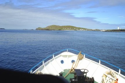 Approaching Inishbofin Island, off the Atlantic Coast of Connemara, Co. Galway.