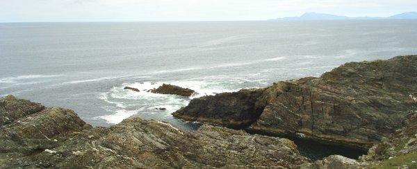 The highly weathered and 'battered' Atlantic coast of Inishbofin Island.