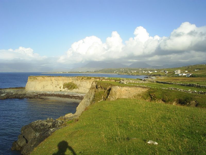 Afternoon at Renvyle Point, looking inward from the sea towards the Connemara Hills ....