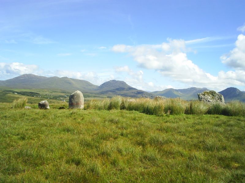 The five fingers prehistoric stones below Tully Mountain.