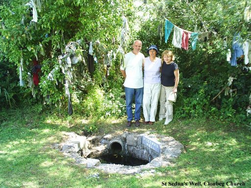 St Sedna's Well in the graveyard of Clonbeg Church where you leave a token for your future wishes!
