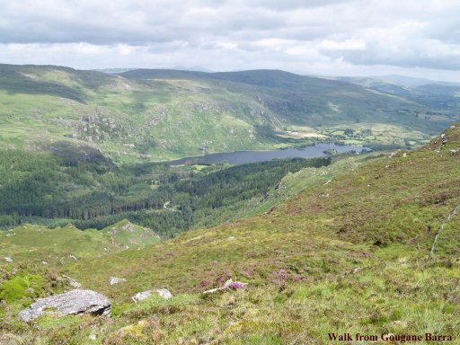 Looking down on the lake at Gougane Barra.