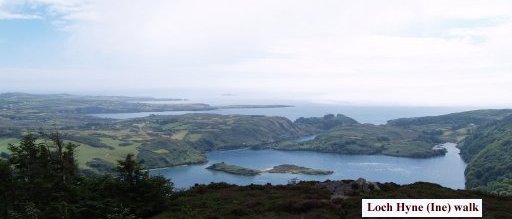 View of Lough (Loch) Hyne (Ine) from the top of Knockomagh Hill.