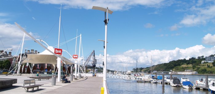 The marina quays near Reginald's Tower - River Suir waterfront-quays scenes, Waterford Town-City, County Waterford, Ireland