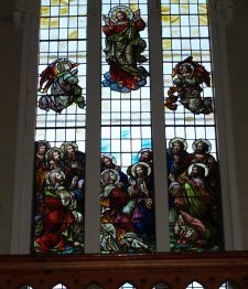 The stained glass window of the Catholic Church of St. Columcille - Inistioge, County Kilkenny, Ireland