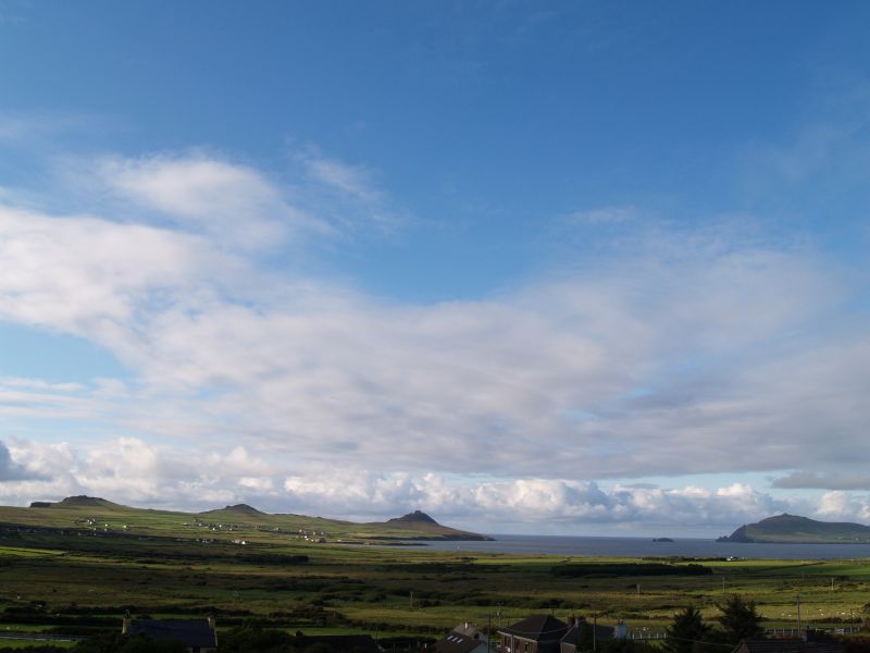 The Three Sisters (left), Smerwick Harbour and Ballydavid Head (right) viewed from above Ballyferriter - Ballyferriter, Dingle Peninsular, Co. Kerry, West of Ireland