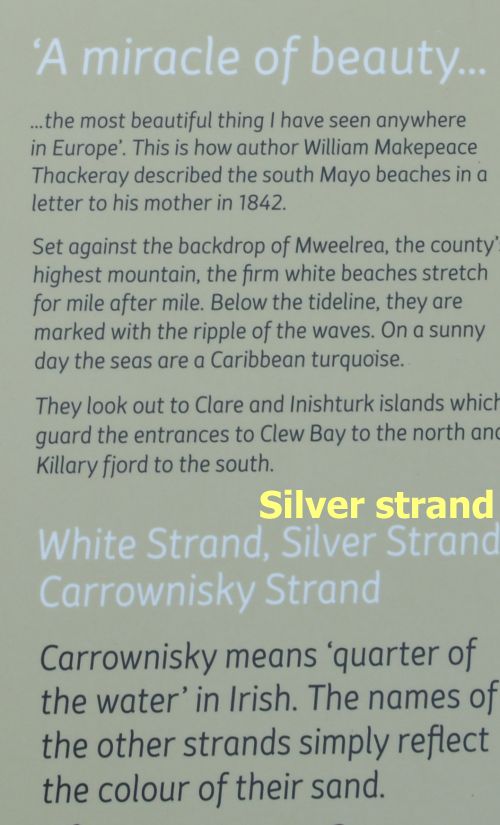 Walking on Silver Strand beach beneath Mweelrea mountain Co. Mayo