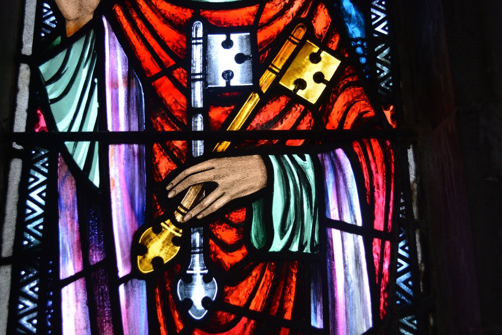 detailed images stained glass window panels Mount Melleray Abbey, Co. Waterford, Ireland
