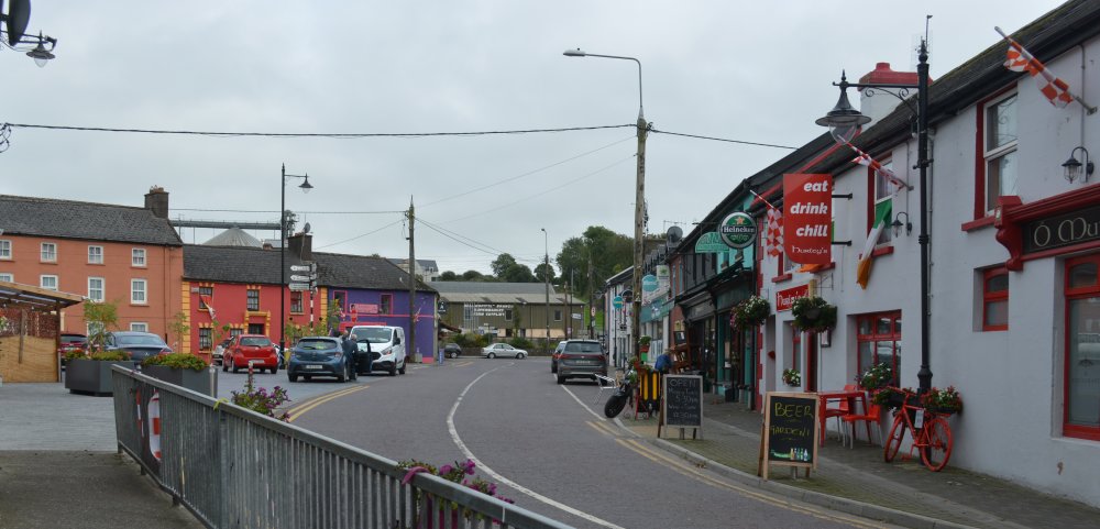 The centre and Main Street of shops in Ballinspittle Ballinspittle, Co. Cork, West of Ireland