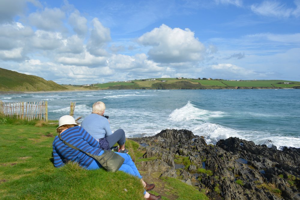 Relaxing by the rocks adjacent to Inchydoney East Beach, we are not surfers! Co. Cork, West of Ireland