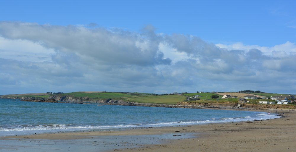 A broad view of the expansive sand of Garrettstown Strand Co. Cork, West of Ireland