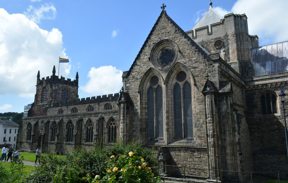 Exterior architecture of Saint Deiniol's Cathedral, Bangor, North Wales
