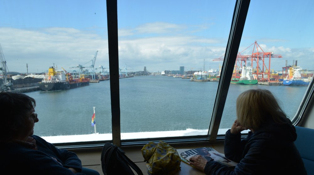 Sailing up the River Liffey into Dublin Port on a Stena Line Ferry.