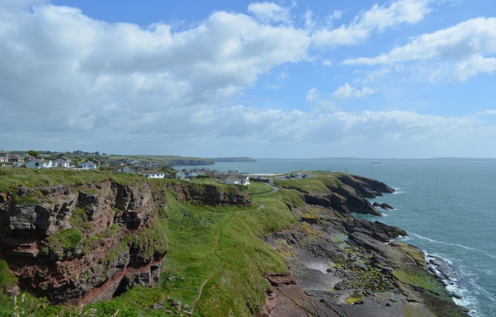 Scenic Cliff Walk from Dunmore East to Portally beach, Co. Waterford, Ireland