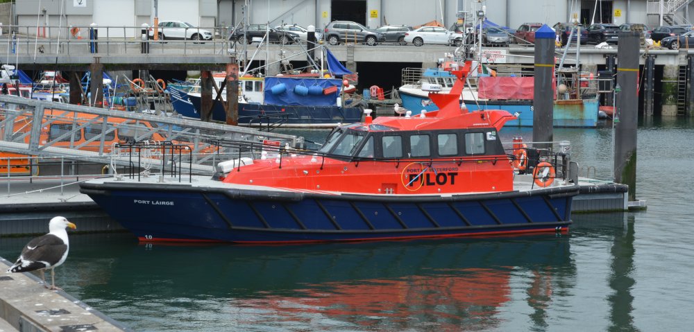 The Port of Waterford  PILOT boat PORT LAIRGE in Dunmore East Harbour, used for escorting large vessels to the freight container port at Belview container port on the River Suir.