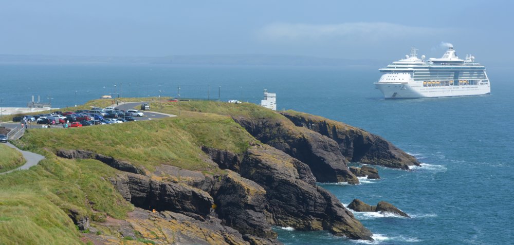 The Dunmore East coastal cliff walk begins above the harbour on the headland, where there is a good car park Co. Waterford, Ireland