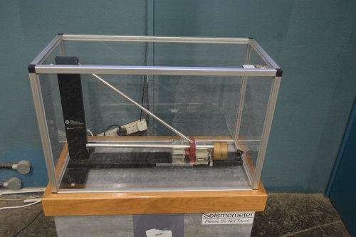 simple seismometer and seismograph in the visitor centre Cliffs of Moher, Co. Clare, Wild Atlantic Way, West of Ireland Coast