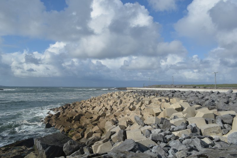 Deposits of large blocks of 'geometric' stone to protect Doolin Pier from the ravages of the Atlantic Co. Clare, Wiild Atlantic Way, West of Ireland