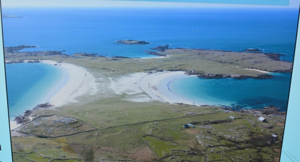 The tomobolo on the left of Dogs Bay Beach, Connemara, Co. Galway, Ireland