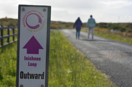 One of the Inishnee Loop walk waymarkers Inish Nii Inish Nee Inishnee Loop Walk, Connemara, Co. Galway, Ireland