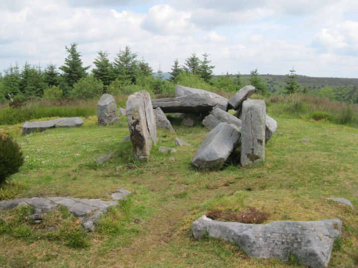 The Tullygobban Tomb, a wedge tomb built at the end of the Neolithic Period and dated to ~2500 BCE 2500 BC Cavan Burren Park walks and prehistoric sites, Co. Cavan, Ireland