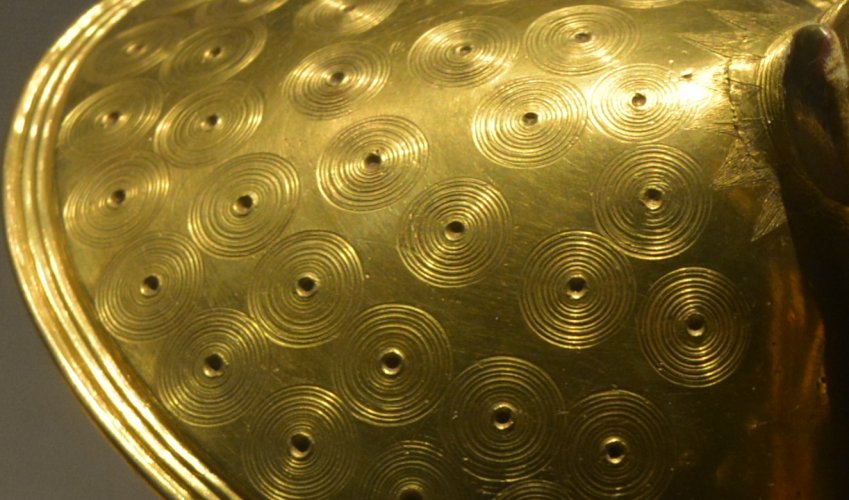 Details of some of the decoration on the gold dress fasteners ~800-700 BCE