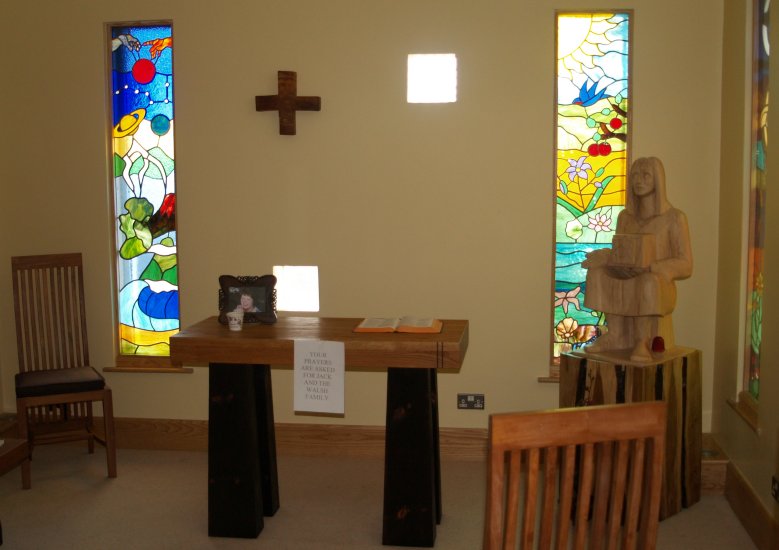 127. The quiet reflective atmosphere of the Prayer Room, Knock Airport, Co. Mayo, Ireland.