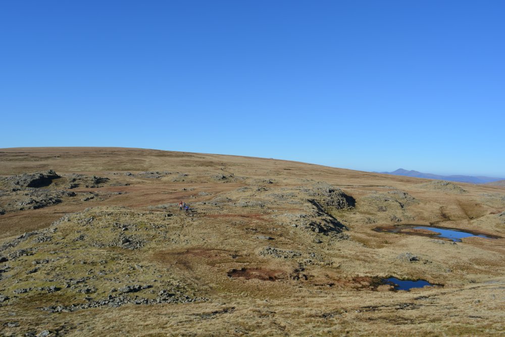 circular walk on hills high above Easedale Tarn, Cumbria, England