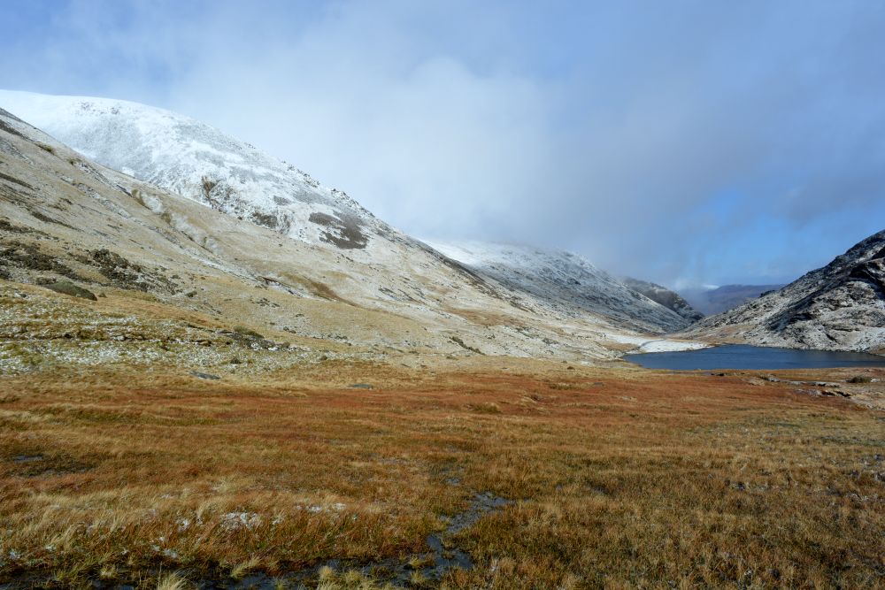 eastern snowy slopes of Green Gable and Sty Head Tarn walk from upper Wasdale Head to Sty Head Tarn stunning views