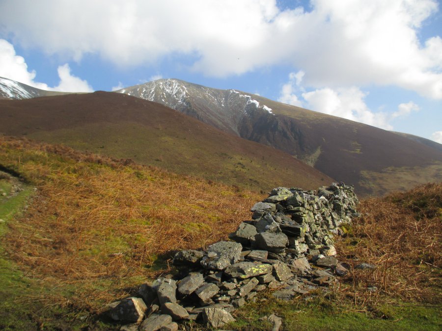 Near the White Stones Climbing Skiddaw from Millbeck, Cumbria, Lake District National Park, England