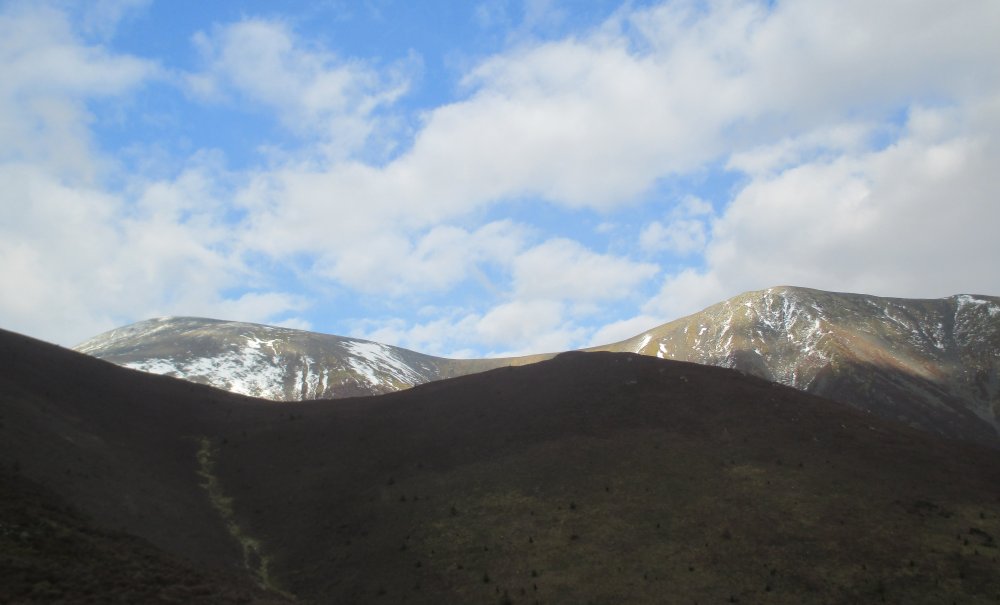 Final view of Skiddaw and Little Man Climbing Skiddaw from Millbeck, Cumbria, Lake District National Park, England