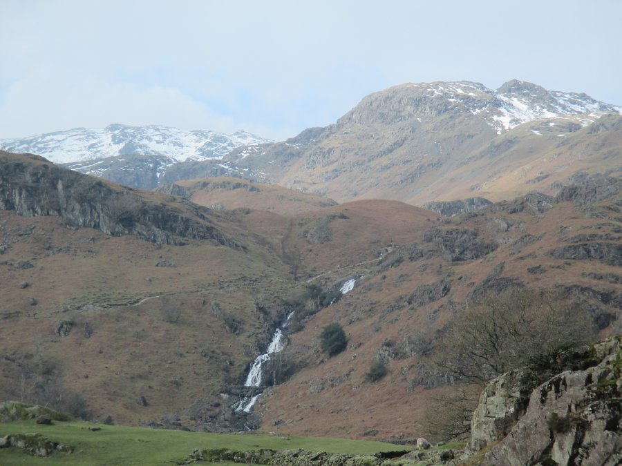 Winter walking Grasmere to Easedale Tarn walk, Cumbria, Lake District National Park, England