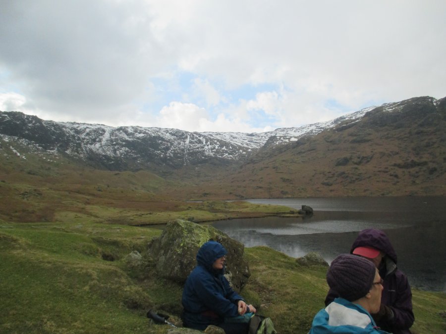 Winter walking Grasmere to Easedale Tarn walk, Cumbria, Lake District National Park, England