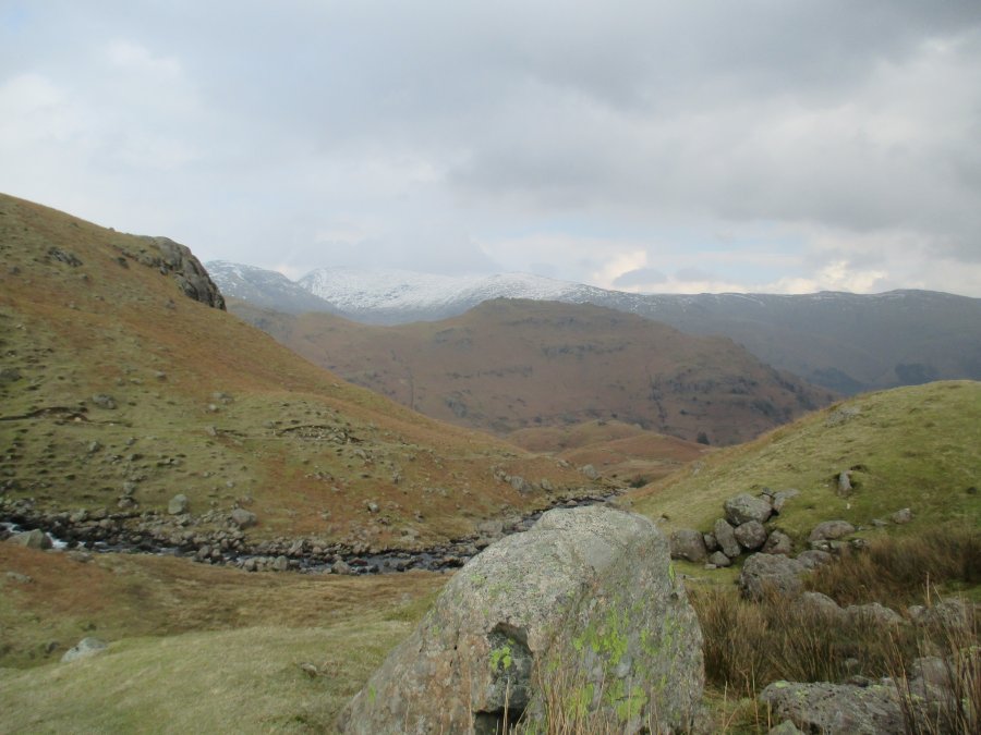 Winter walking Grasmere to Easedale Tarn walk, Cumbria, Lake District National Park, England