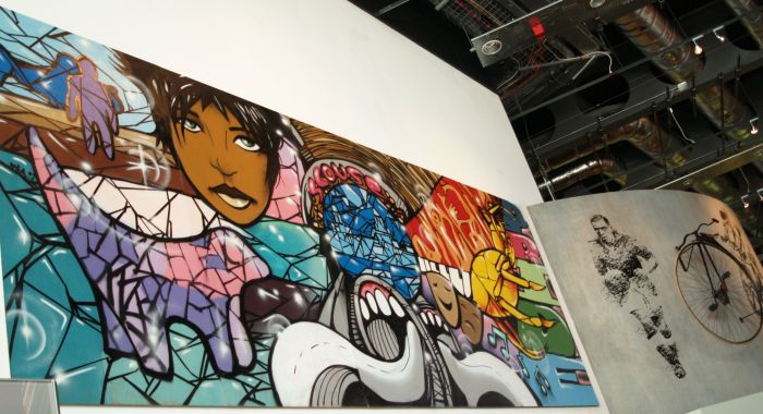 Museum of Liverpool: 'Ripples of Creativity' from 2010, graffiti artwork created by youth groups on the themes of creativity and culture in Liverpool.