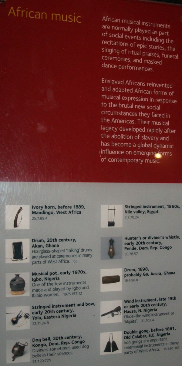 Liverpool International Museum of Slavery - African musical instruments