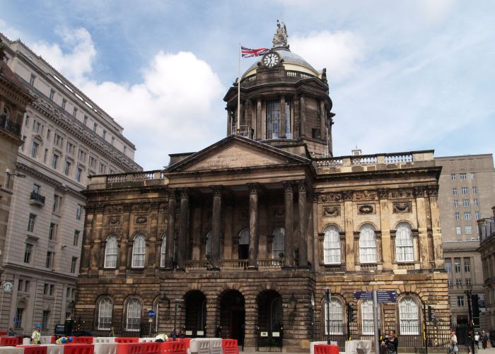 Liverpool Town Hall, top end of Castle Street Liverpool Mersweyside near Pierhead