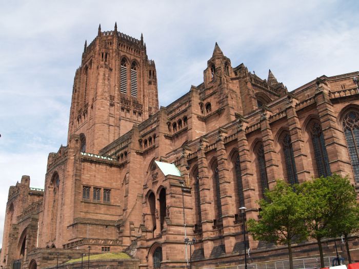 Anglican Cathedral Liverpool Exterior architecture view from the south-west