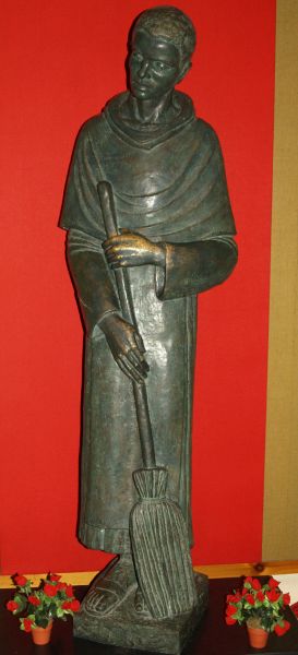 statue of St Martin de Porres RC Roman Catholic Cathedral Liverpool