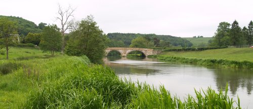 The bridge to Kirkham Priory on the road down from the busy A64.
