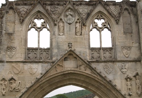 Details of the carvings on the entrance archway.
