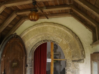 The south entrance door.