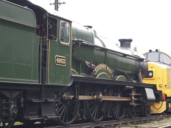 Ex Great Western Railway and British Railways 4953 Pitchford Hall (GWR 4-6-0 4900  Hall Class locomotive, Power Class D 5MT Mixed Traffic loco, built at Swindon Works in 1929) - The Great Central Railway, England, English Midlands