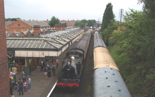 Ex GWR 4141 waiting to depart from Loughborough Central Station on the train for Leicester North Station - The Great Central Railway, England, English Midlands