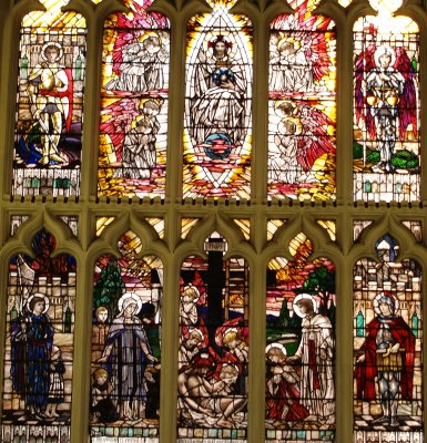 The east stained glass window above the alter of St Martin's Cathedral.