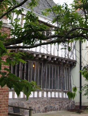 The rear of Roger Wygston's House, one of the oldest and best preserved timber framed medieval-Tudor buildings in Leicester.