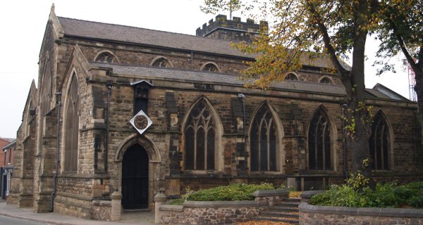 The much changed and restored All Saints medieval Church in High Cross Street